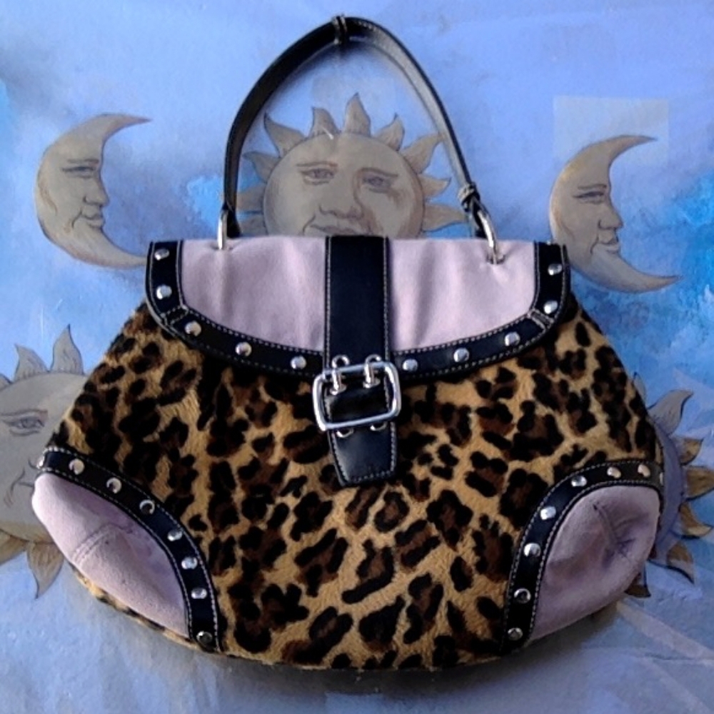 Y2K Babe's Leopard and Lilac Handbag